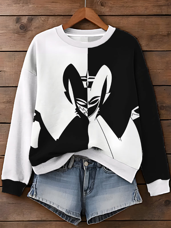 Hazbin Hotel Printed Long Sleeve Casual Top