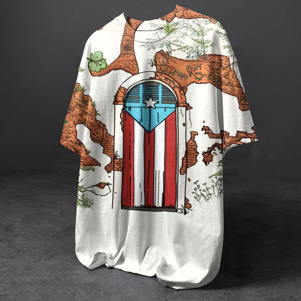 Puerto Rican Print Crew Neck T-shirt
