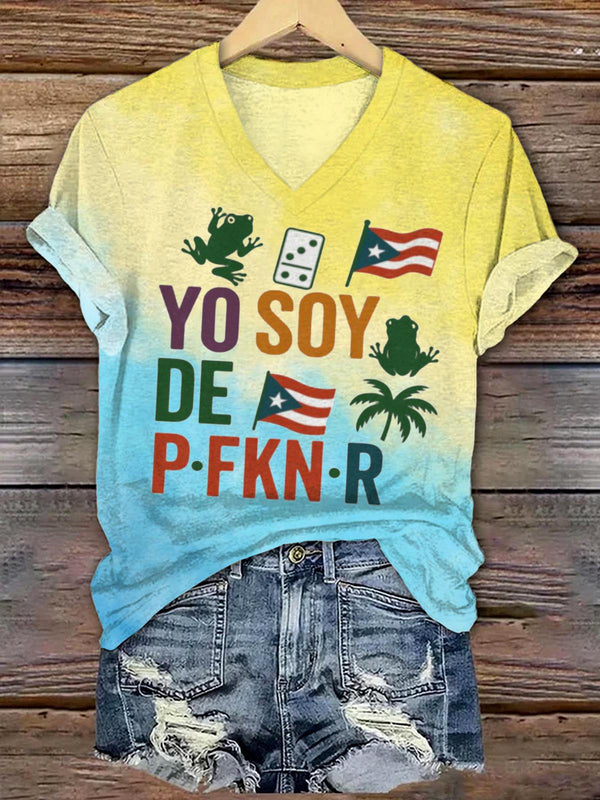 Yo Soy de PFKNR Bad Bunny V-neck T-Shirt