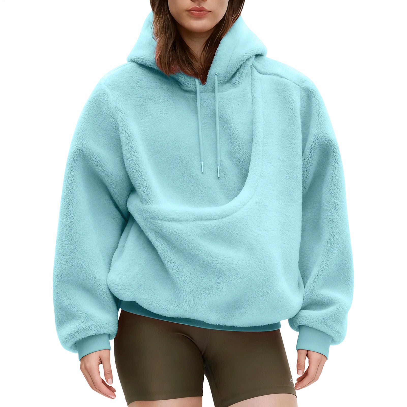 Pet Carrier Hoodie Fuzzy Solid Color Puppy Kitten Cat Holder Carriers Hoodies with Pocket for Home Sofa positive