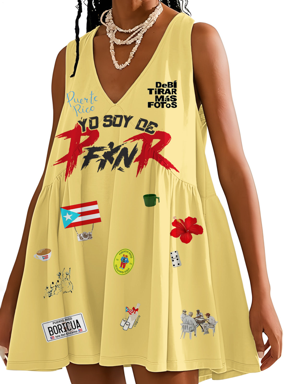 Puerto Rico Classic V-neck Sleeveless Dress