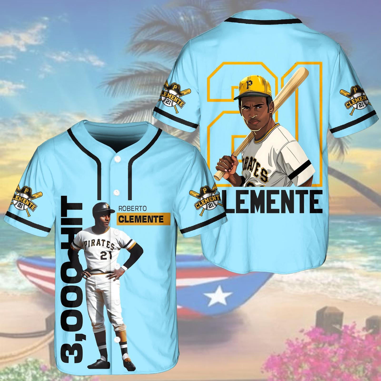 Puerto Rico Roberto Clemente Baseball Jersey