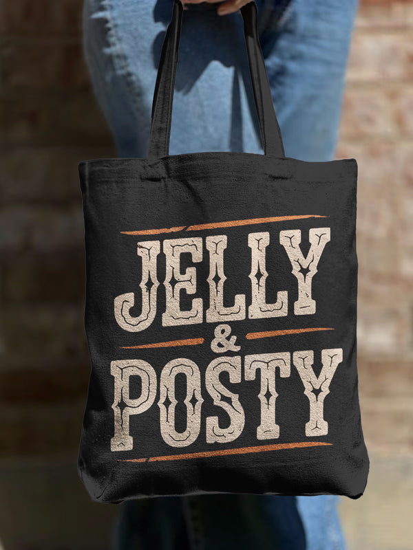 Jelly Roll Posty Shoulder Zipper Canvas Bag