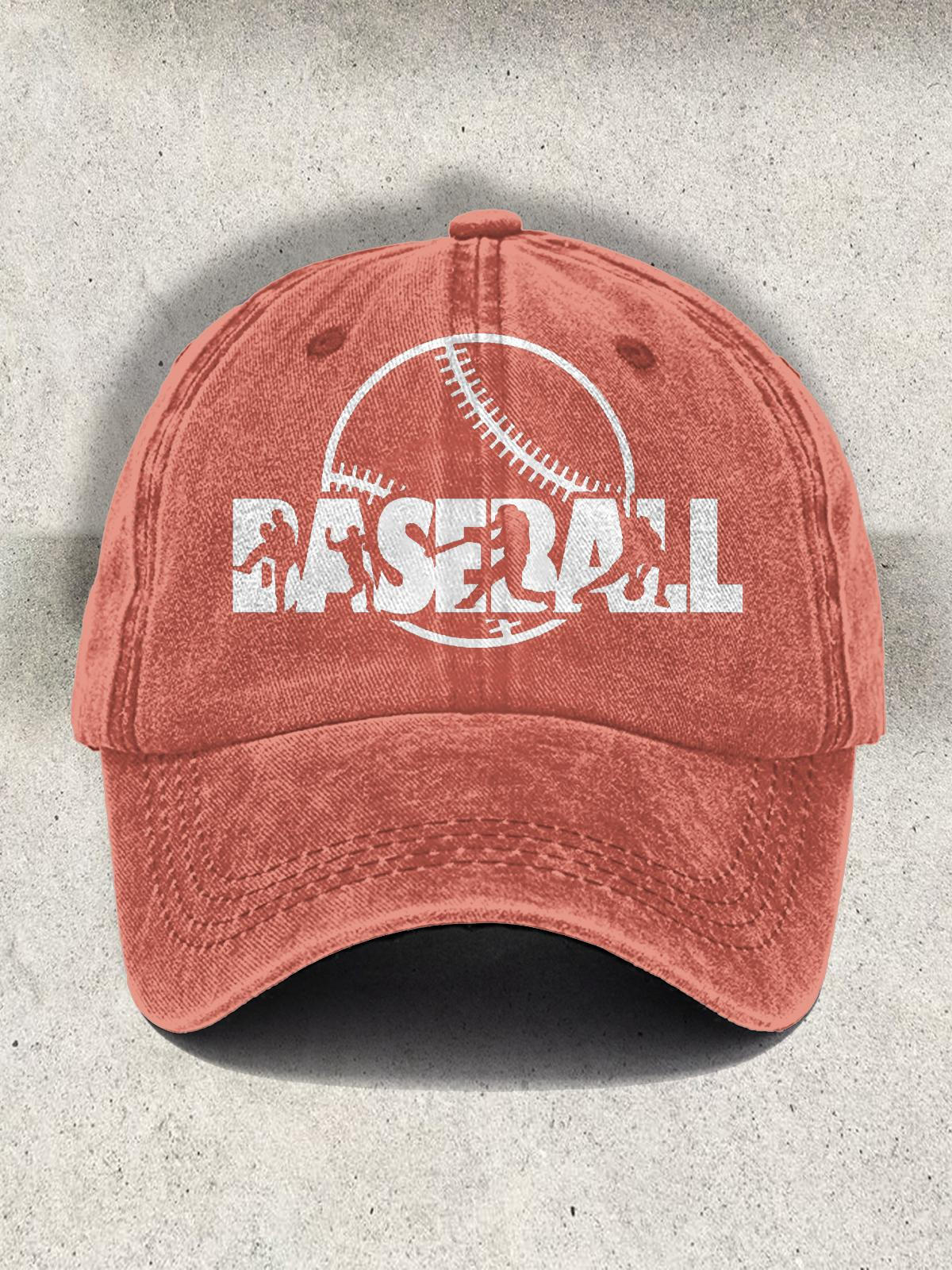 Gorra de béisbol con silueta de béisbol retro 