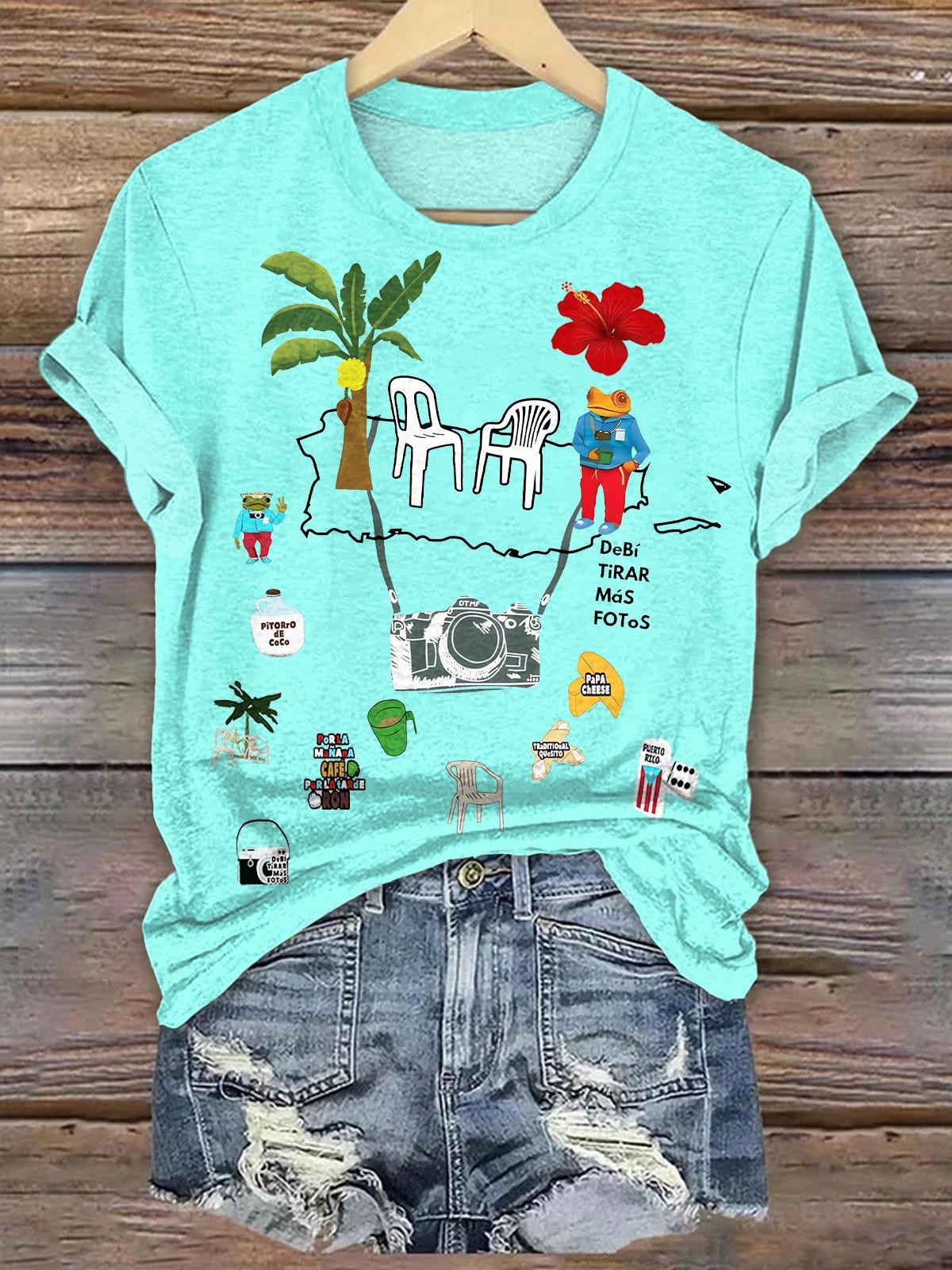 BadBunny Cartoon Crew Neck T-shirt