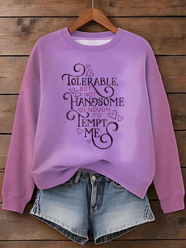 Pride And Prejudice Print Long Sleeve Casual Top