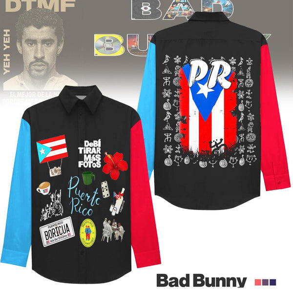 Women's Puerto Rican Badbunny Printed Casual Shirt