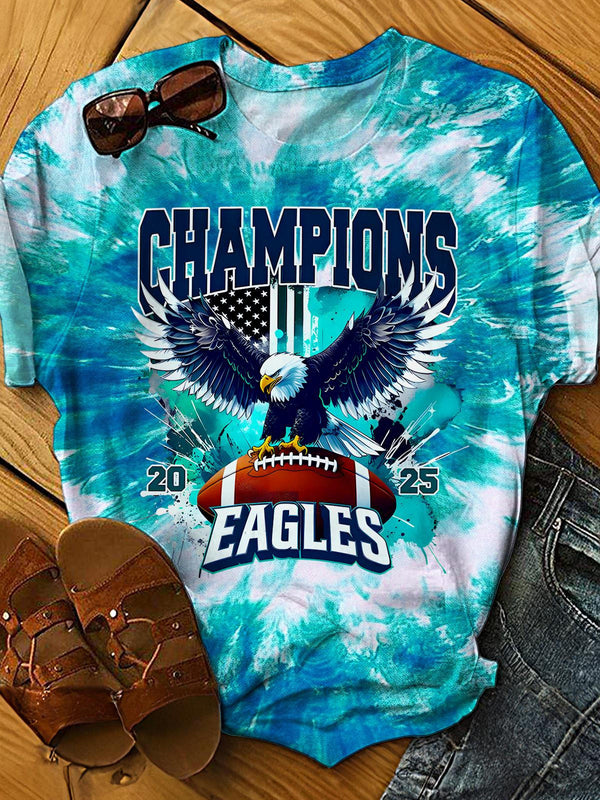 Champions Eagles Tie Dye Crew Neck T-shirt