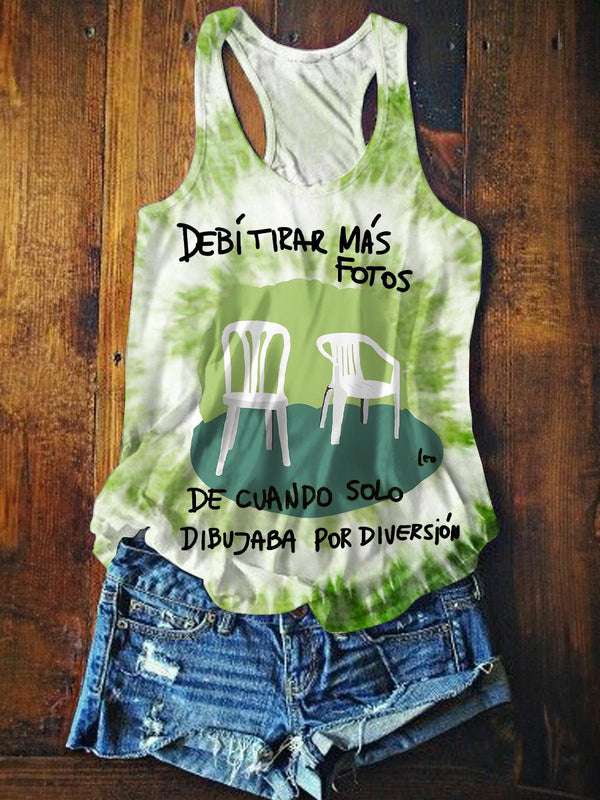Puerto Rico Printed Casual Tank Top