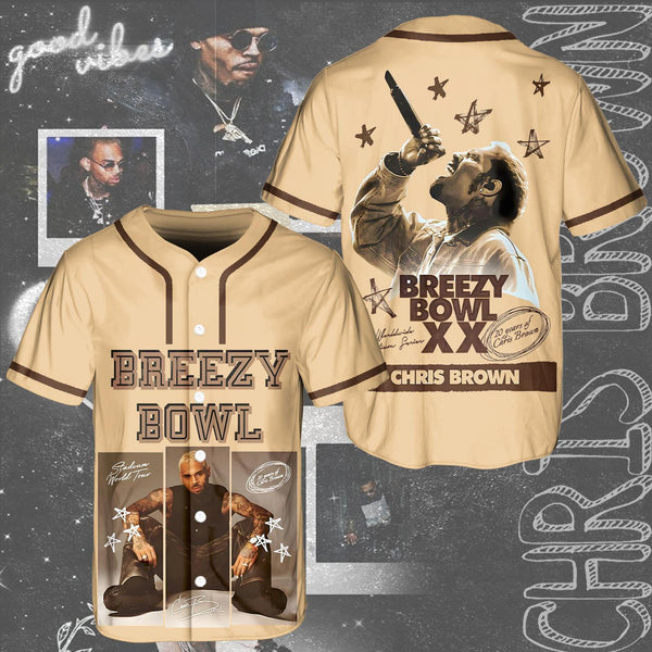 Chris Brown Breezy Bowl XX Tour Baseball Jersey