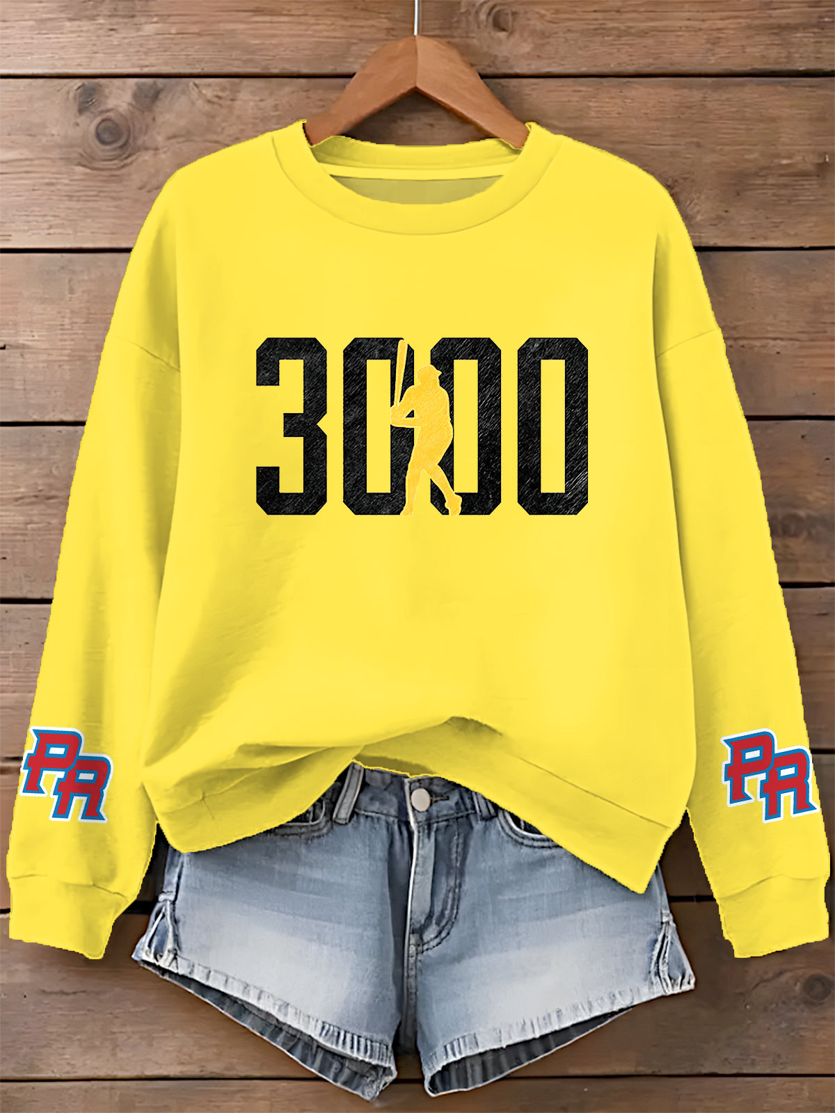 Roberto Clemente Printed Long Sleeve Casual Top