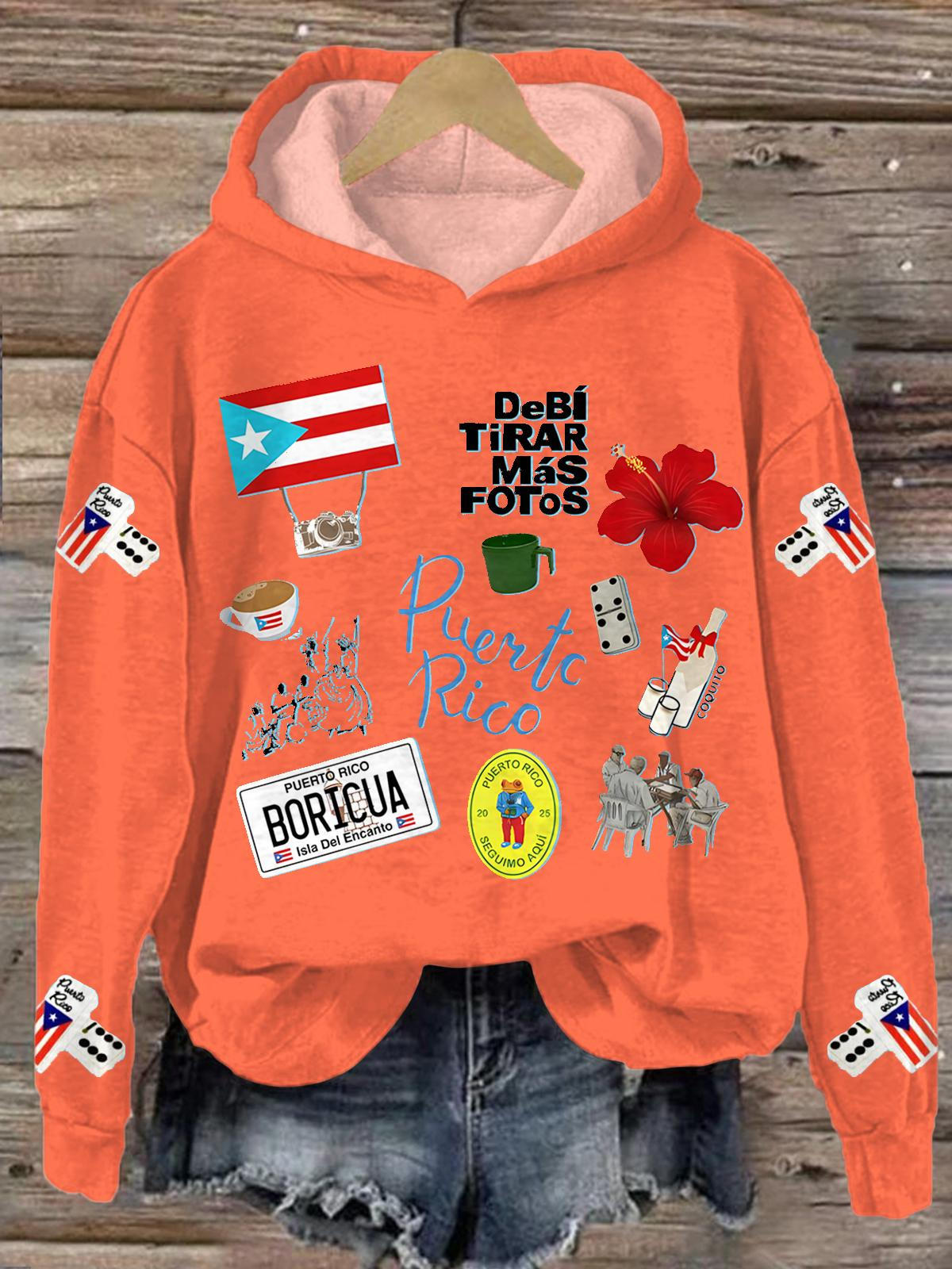 Sudadera con capucha y estampado de manga larga Badbunny de Dtmf 
