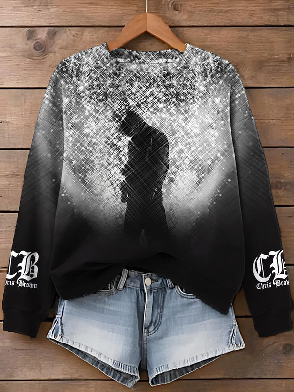 Chris Brown Breezy Bowl XX Printed Long Sleeve Casual Top