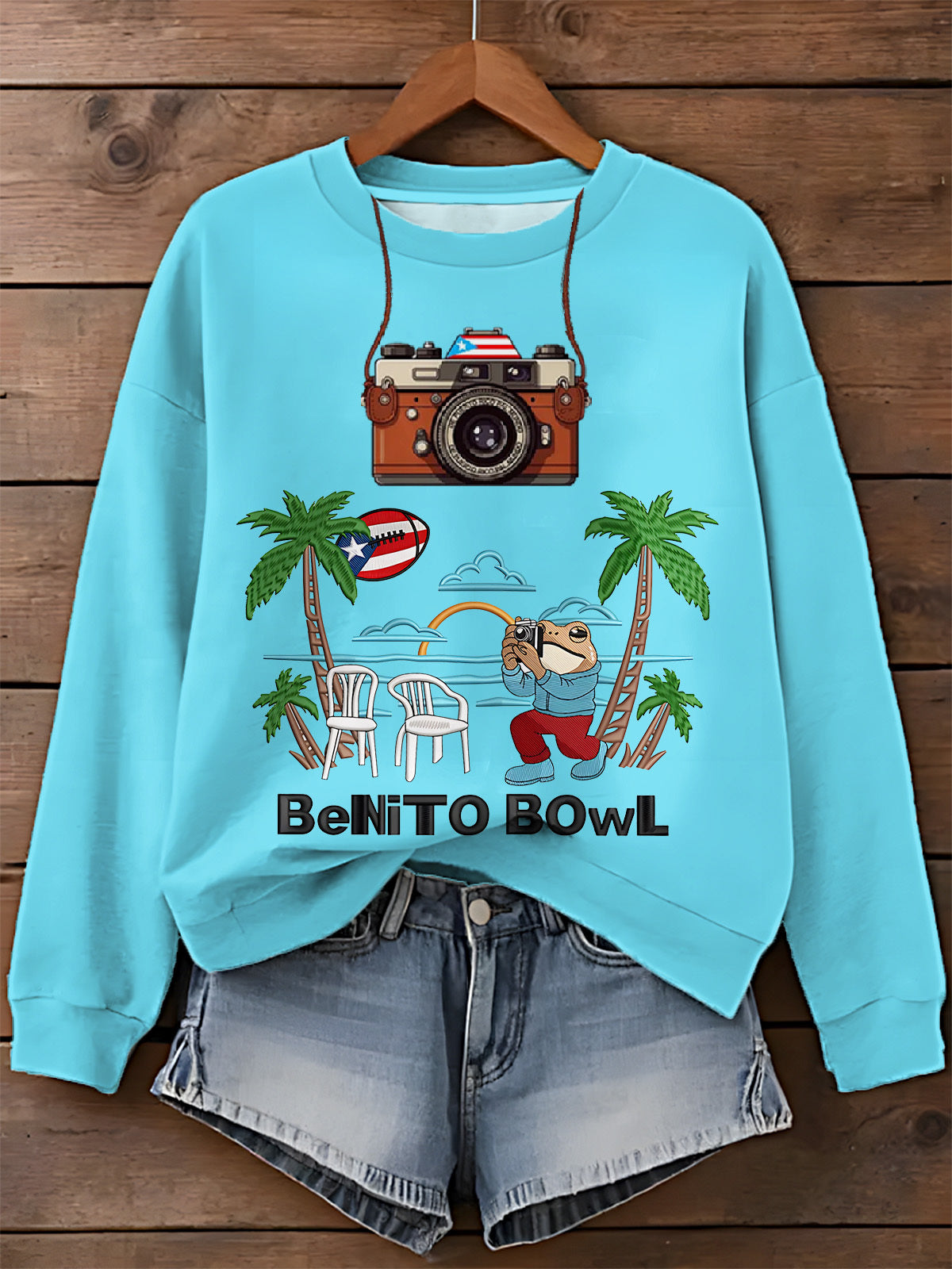 Fun Benito Bowl Printed Long Sleeve Casual Top
