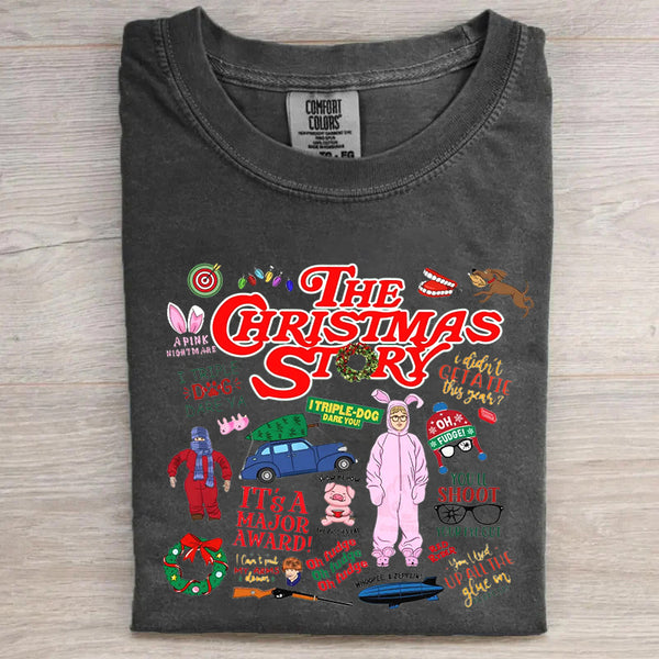 Women's Vintage Christmas Movie Story Retro T-shirt