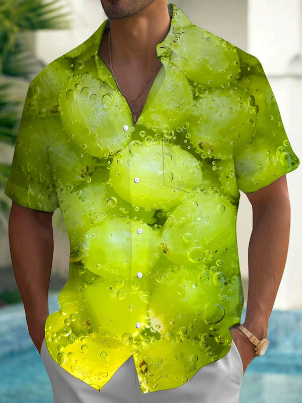 Camisas de manga corta con bolsillo para hombre Grapes