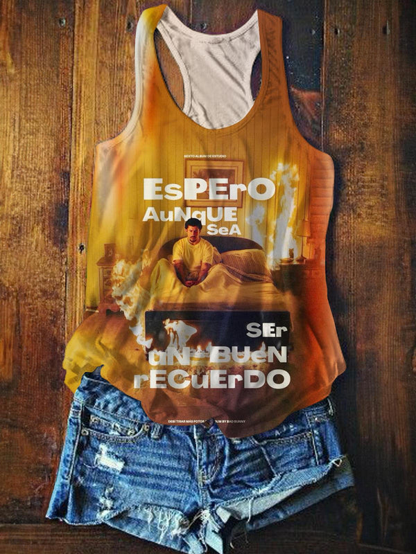 BadBunny Album Print Casual Tank Top