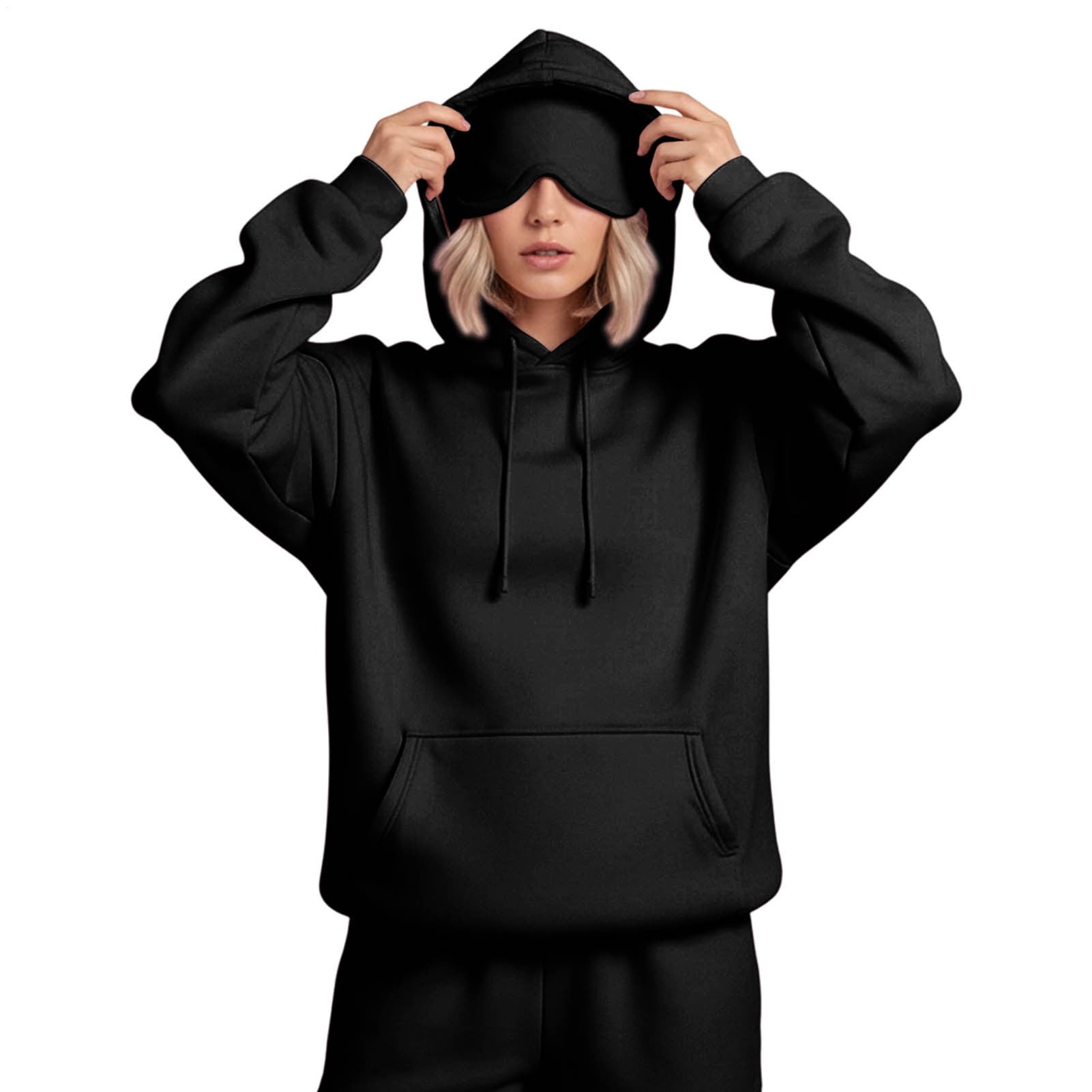 Airplane Mode Travel Hoodie Men Women Comfort Hoodies with Eyeshade Pullover Tops Clothes with Hidden Pockets charming