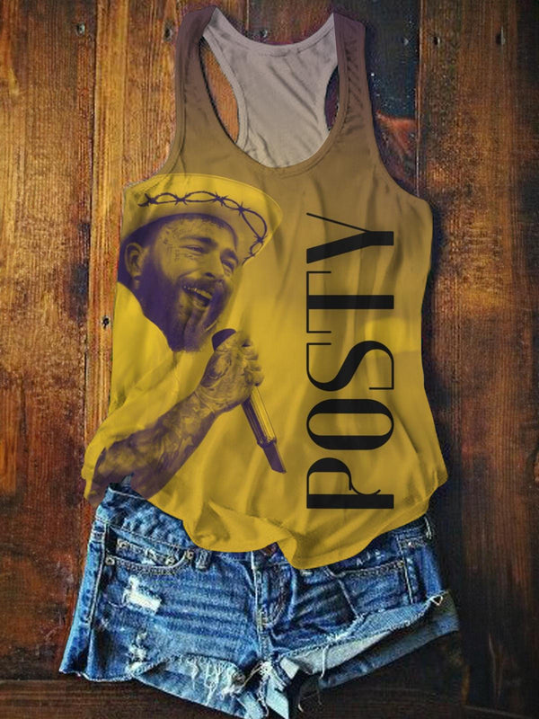 Posty Printed Casual Tank Top