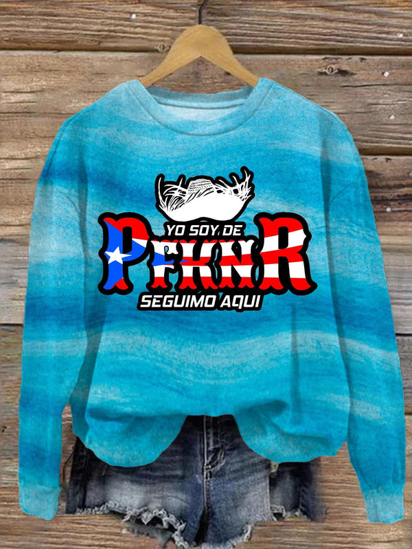 PFKNR Top casual de manga larga estampado 