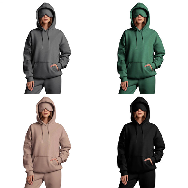 Airplane Mode Travel Hoodie Men Women Comfort Hoodies with Eyeshade Pullover Tops Clothes with Hidden Pockets charming