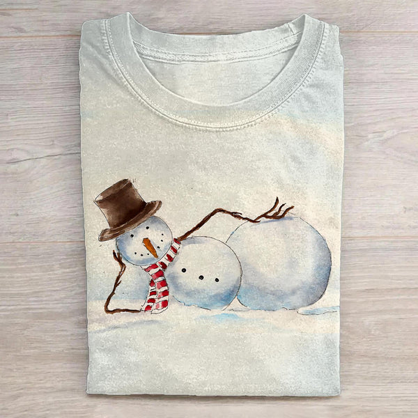 Fun Snowman Crew Neck T-shirt