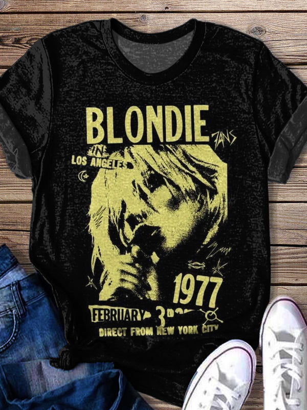 Blondie In Los Angeles 1977 Vintage Rock Music Print T-Shirt