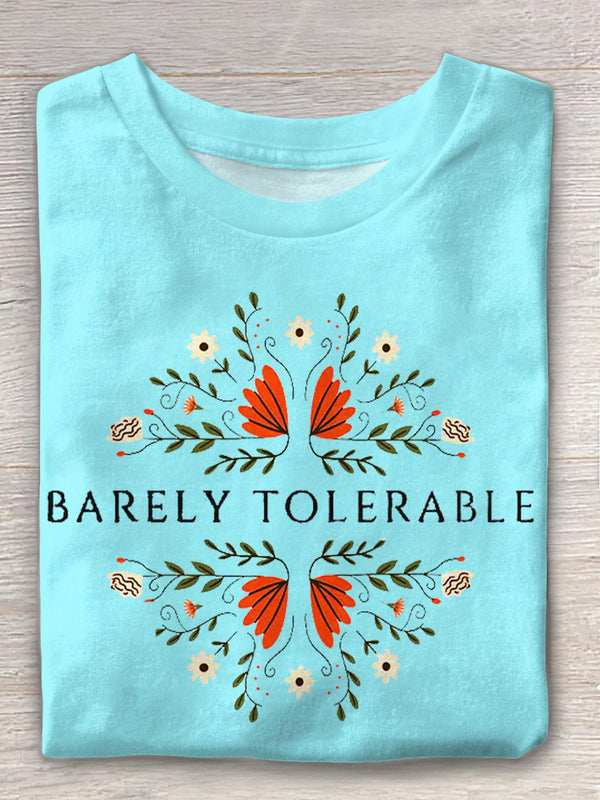 Barely Tolerable Pride And Prejudice Crew Neck T-shirt