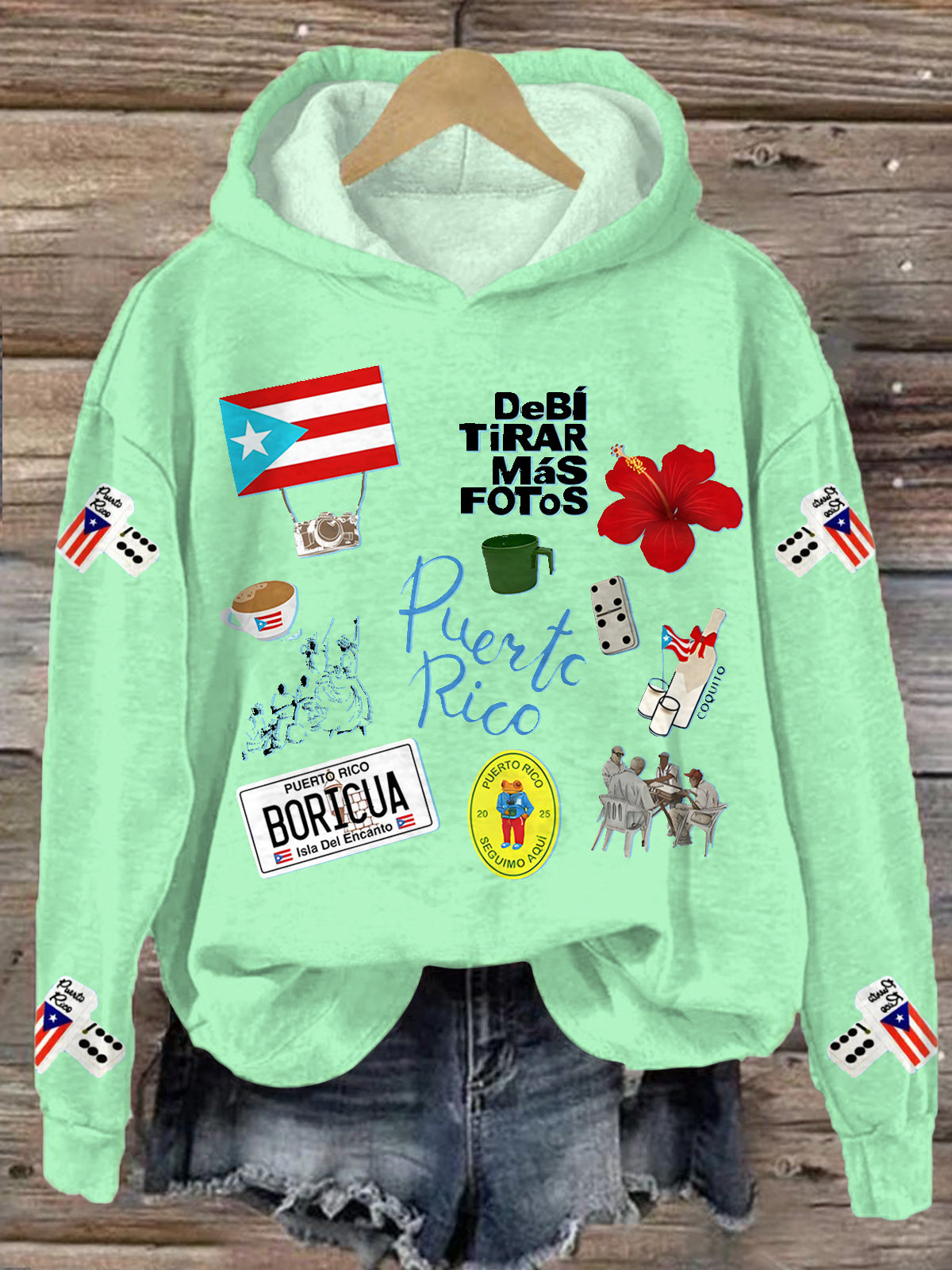 Sudadera con capucha y estampado de manga larga Badbunny de Dtmf 