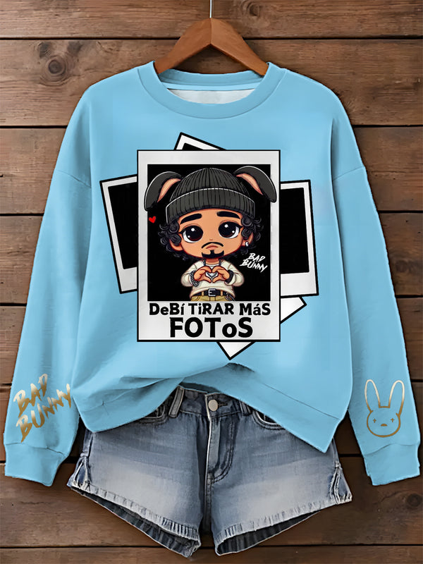 DtMF Printed Long Sleeve Casual Top