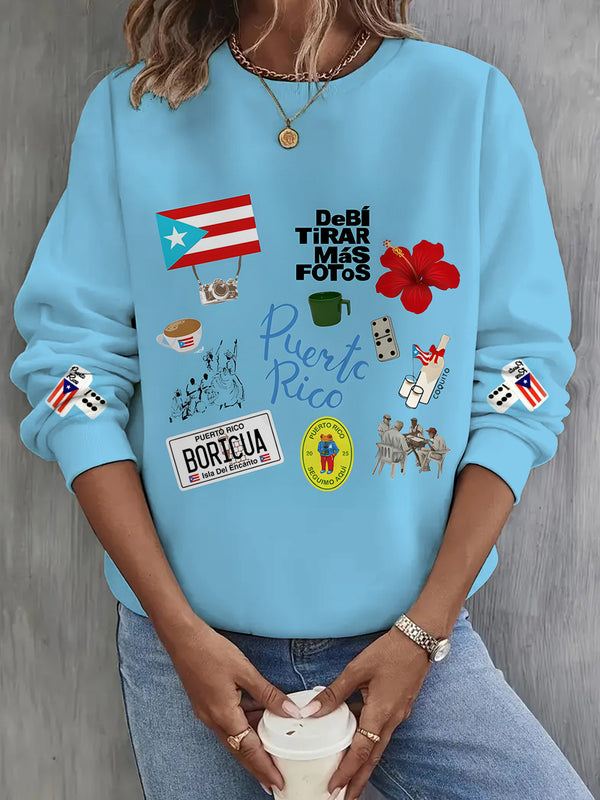 Bad Bunny Dtmf Printed Long Sleeve Casual Top