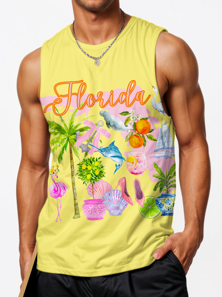 Florida Symbols Set Sports Crew Neck Vest