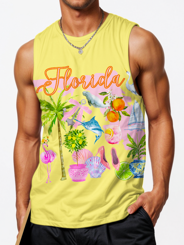 Florida Symbols Set Sports Crew Neck Vest