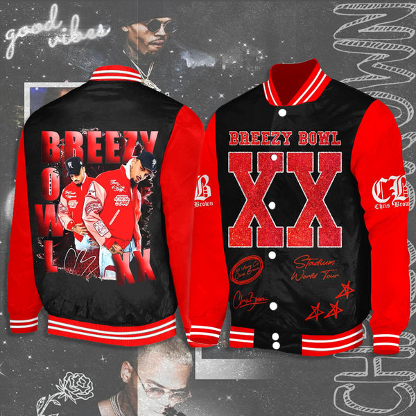 Chris Brown Breezy Bowl XX Tour Shoulder Baseball Jersey