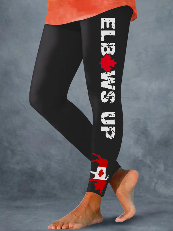 Leggings con estampado de codos hacia arriba