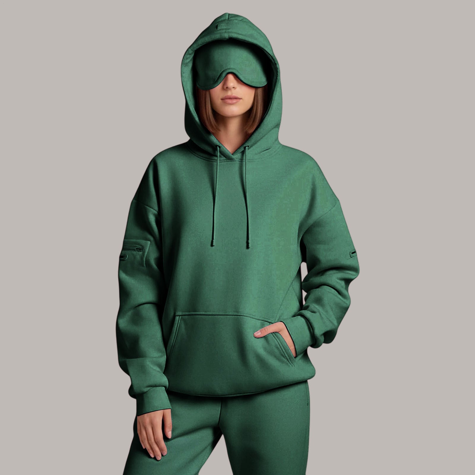 Airplane Mode Travel Hoodie Men Women Comfort Hoodies with Eyeshade Pullover Tops Clothes with Hidden Pockets charming