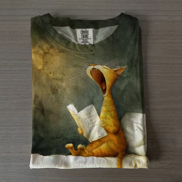 How to Meow at 3AM Orange Cat Crew Neck T-shirt