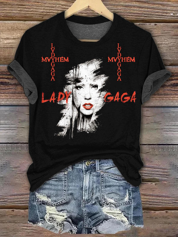 Lady Gaga Mayhem Tour Crew Neck T-shirt