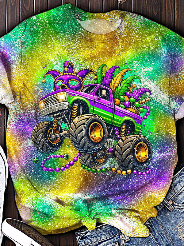 Monster Truck Carnival Print Crew Neck T-shirt