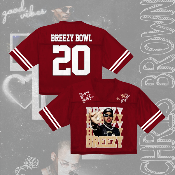 Chris Brown Breezy Bowl XX V-neck Cropped Jersey T-shirt