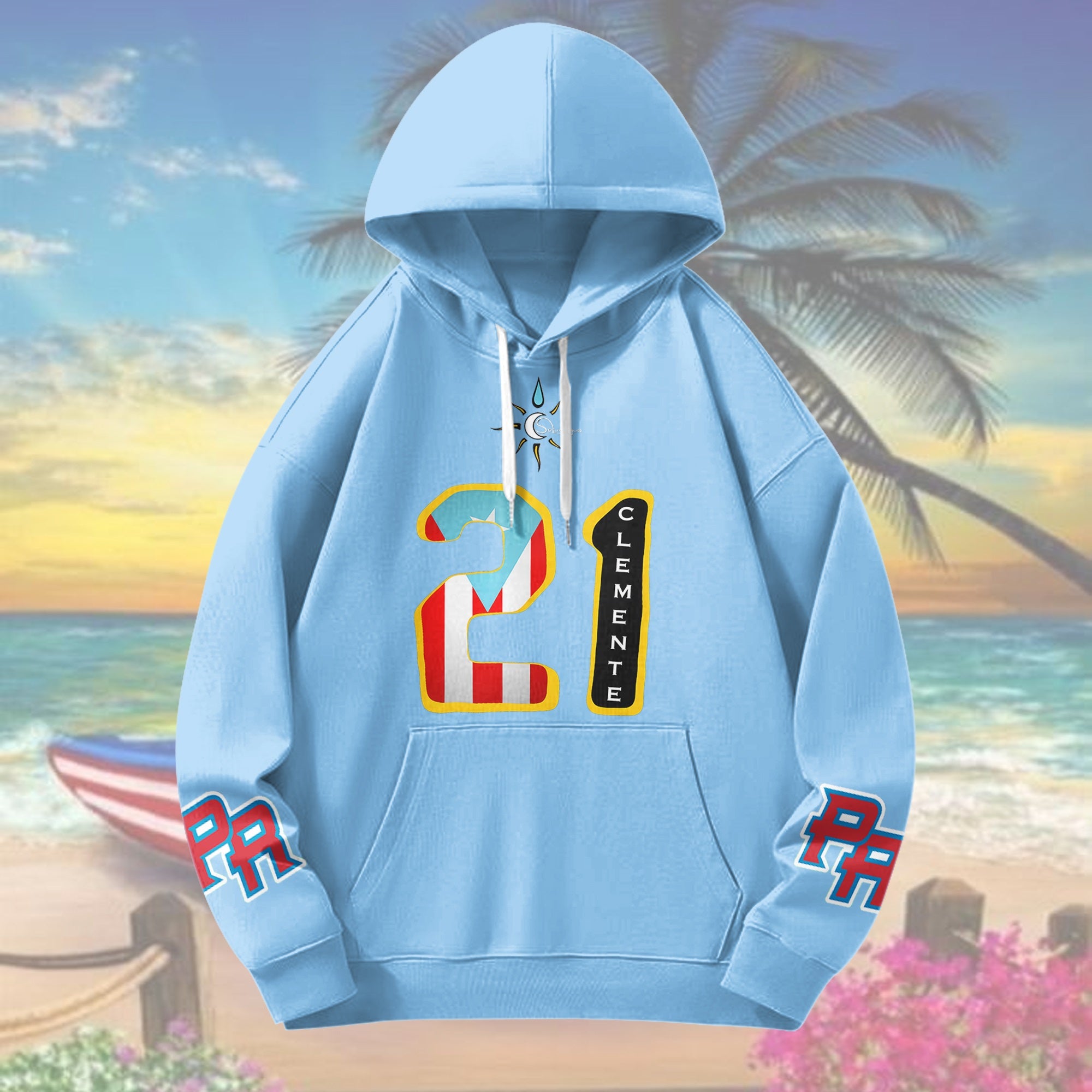 Roberto Clemente Unisex Long Sleeve Hooded Pocket Sweatshirt