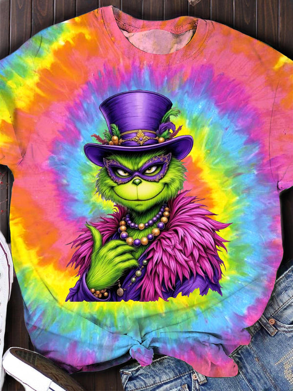 Green Guy Mardi Gras Crew Neck T-shirt