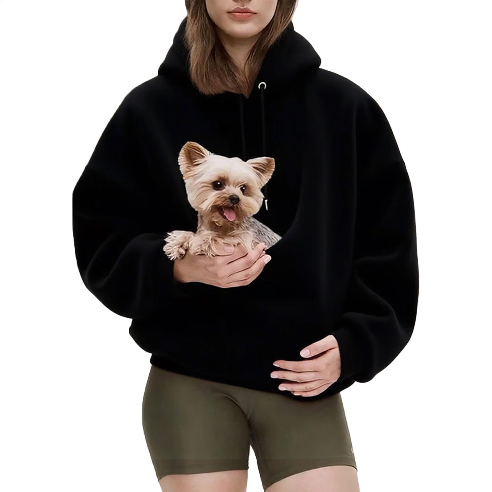 Pet Carrier Hoodie Fuzzy Solid Color Puppy Kitten Cat Holder Carriers Hoodies with Pocket for Home Sofa positive