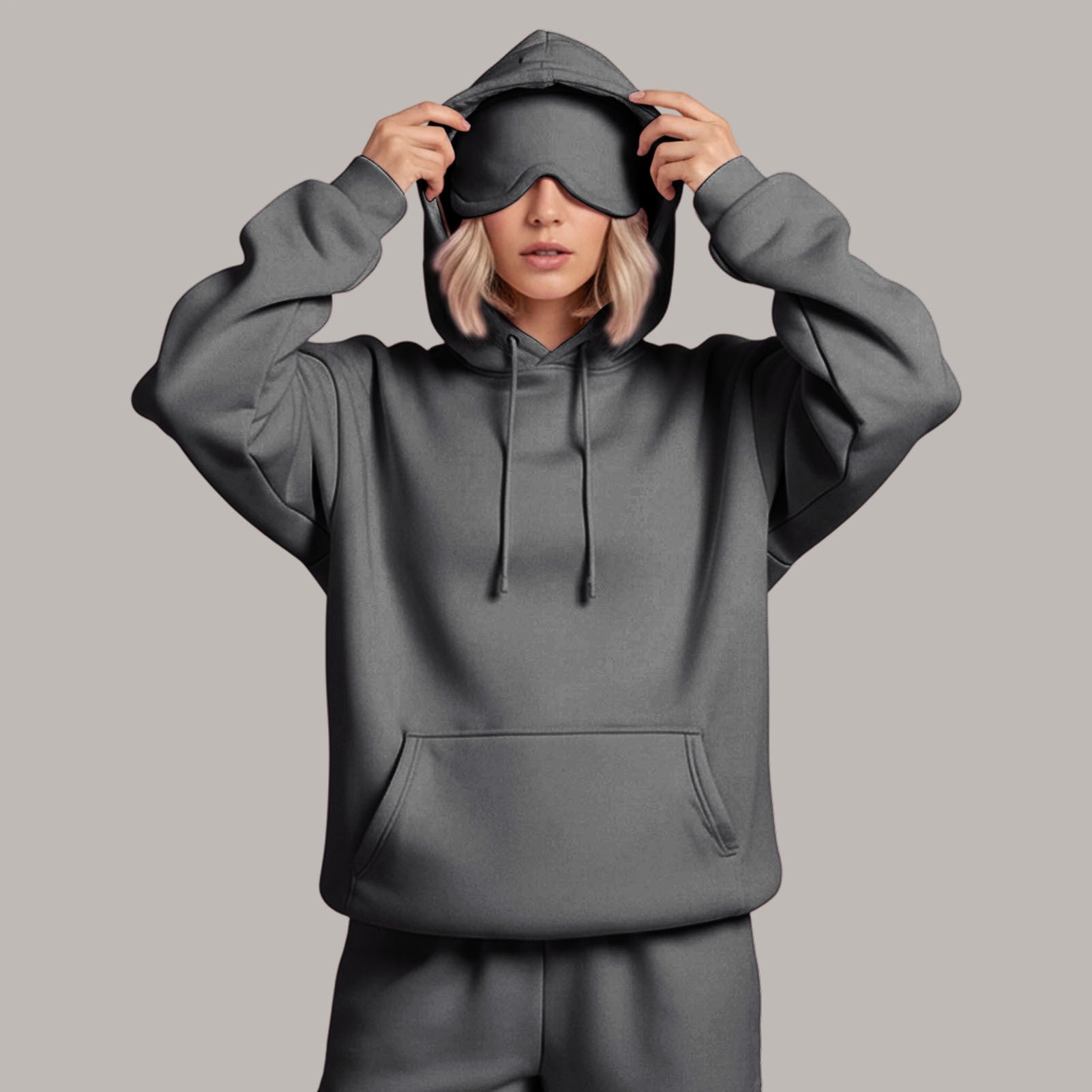 Airplane Mode Travel Hoodie Men Women Comfort Hoodies with Eyeshade Pullover Tops Clothes with Hidden Pockets charming
