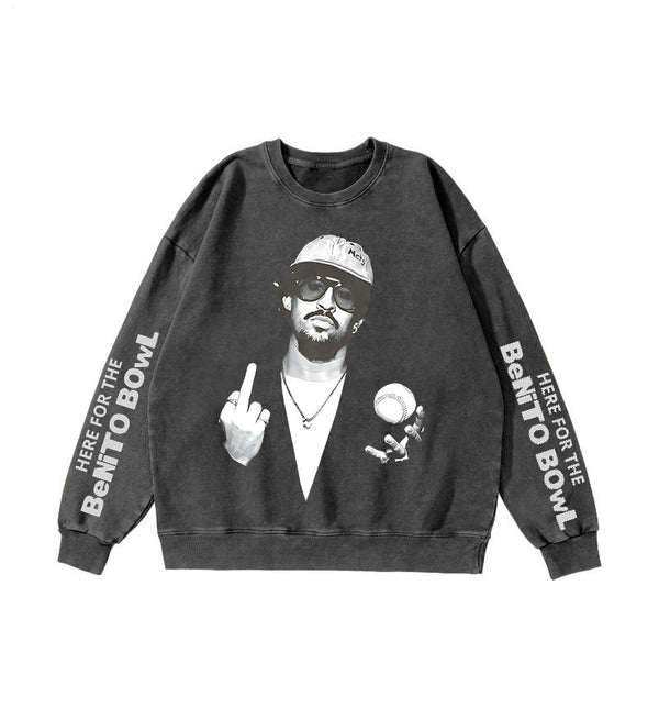 Benito Bowl Round Neck Washed Sweatshirt