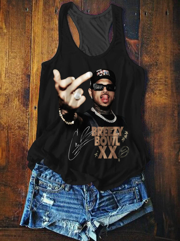 Breezy Bowl XX Printed Casual Tank Top