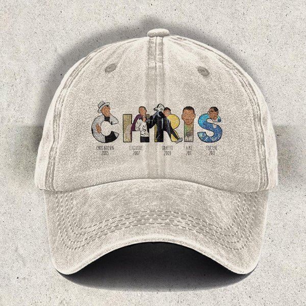 Gorra de béisbol con estampado de dibujos animados de Chris Brown 