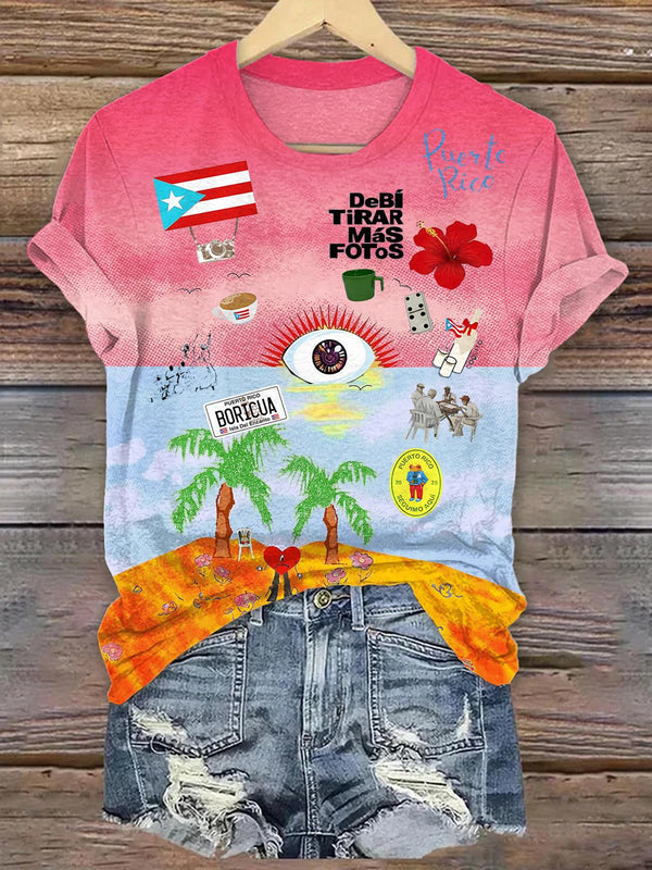 BadBunny Classic Print Crew Neck T-shirt
