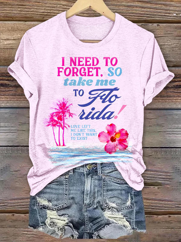 Florida Print Crew Neck T-shirt
