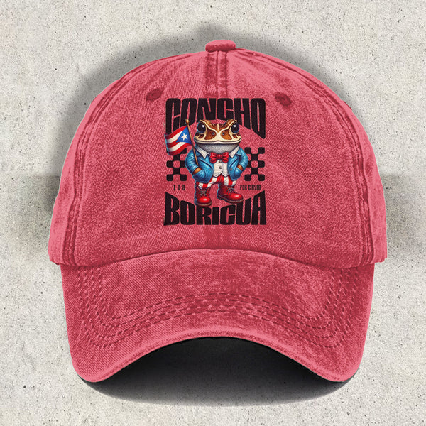 Concho Boricua Bad Bunny Frog Printed Baseball Cap